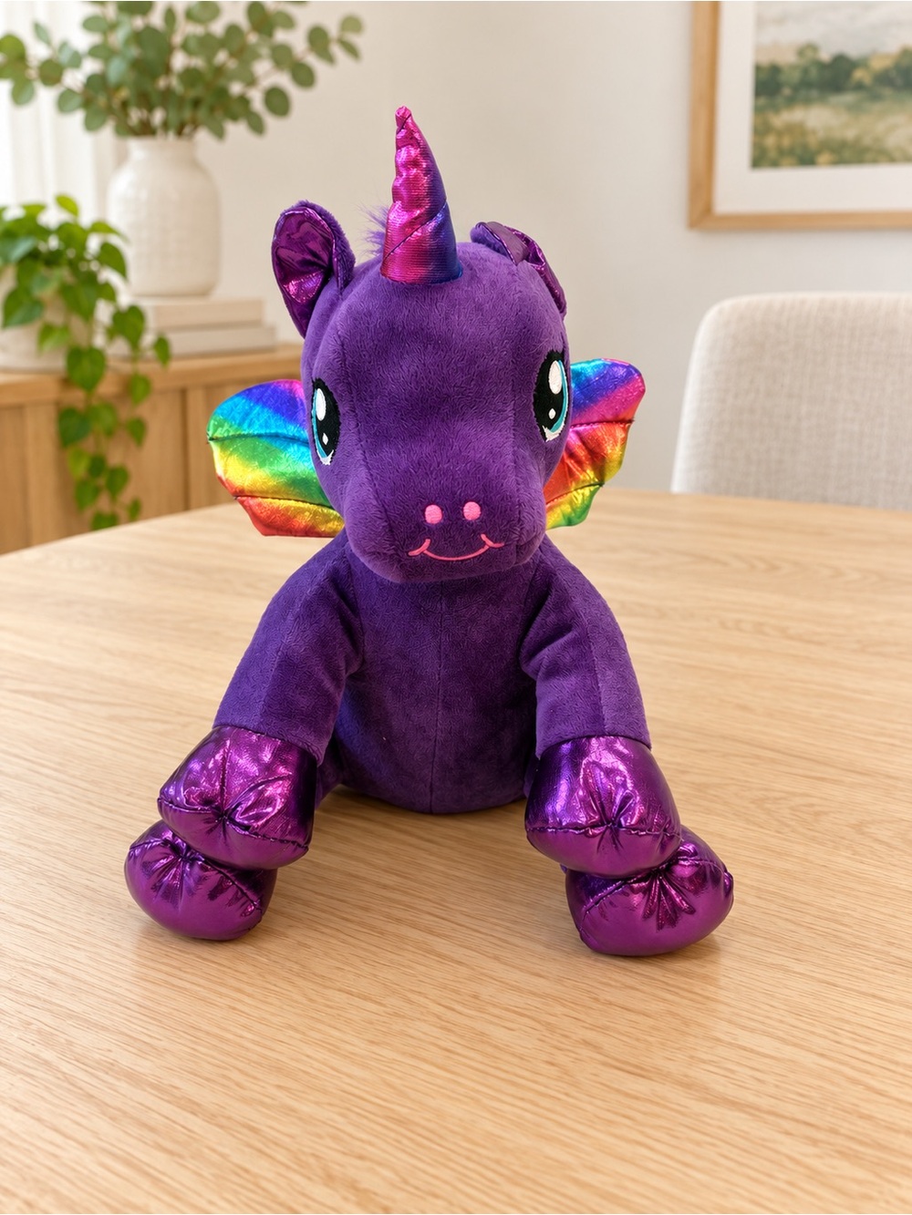 Teddy Mountain 16" Luna Purple Winged Unicorn Plush Toy